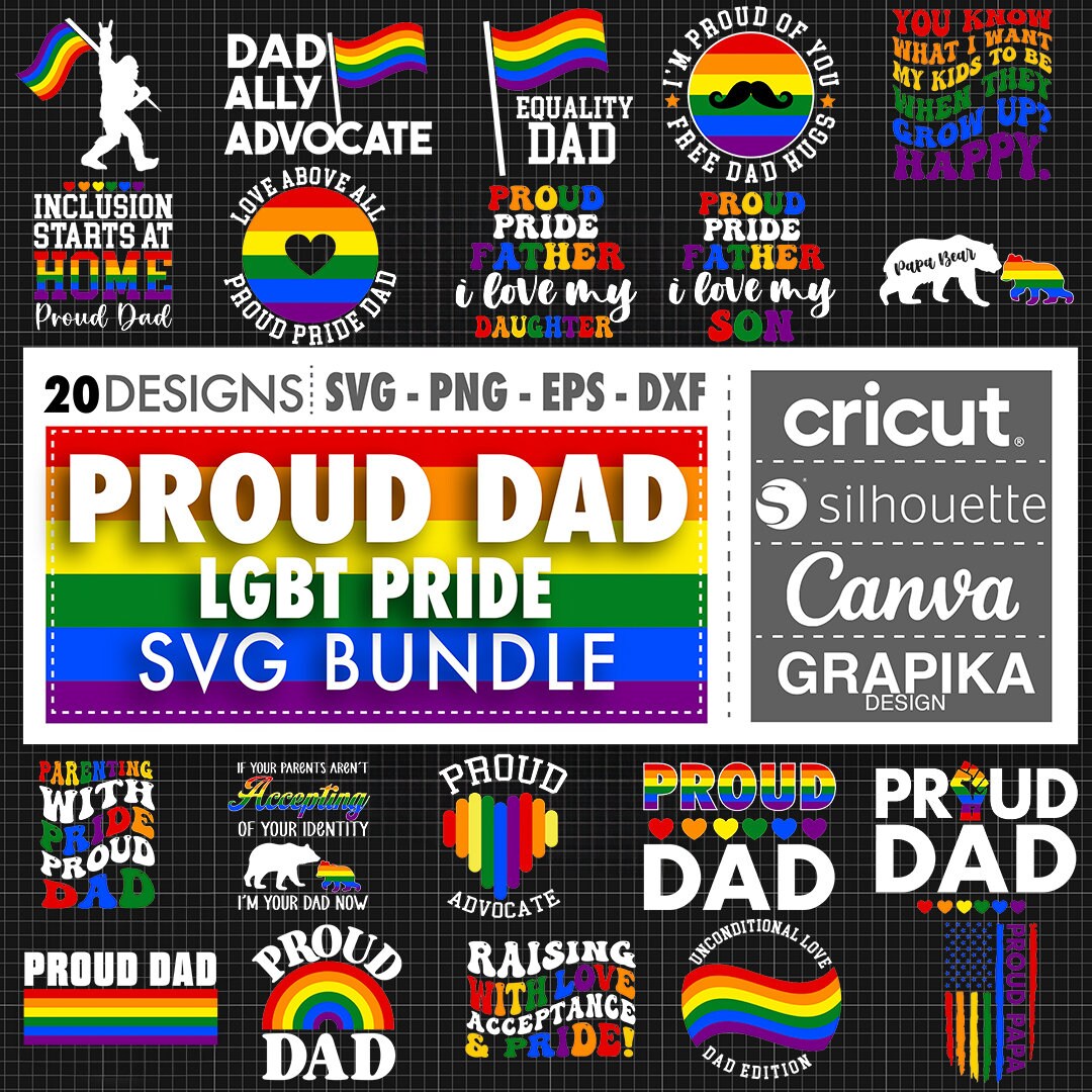 Proud Dad Svg Pride Svg LGBT Svg Ally Shirt Pride Dad Svg Proud Dad ...