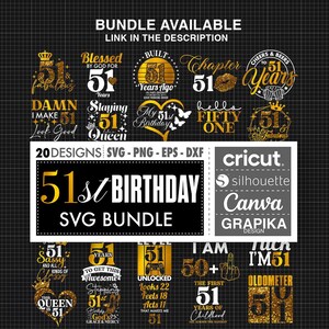 51st Birthday Svg 51st Birthday Png Happy Birthday Svg Cake Topper Svg ...