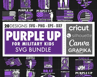 Purple Up For Military Kids Svg Military Child Svg Purple Up Svg Military Kids Svg Purple Up Military Child Svg Family Svg American Flag Svg