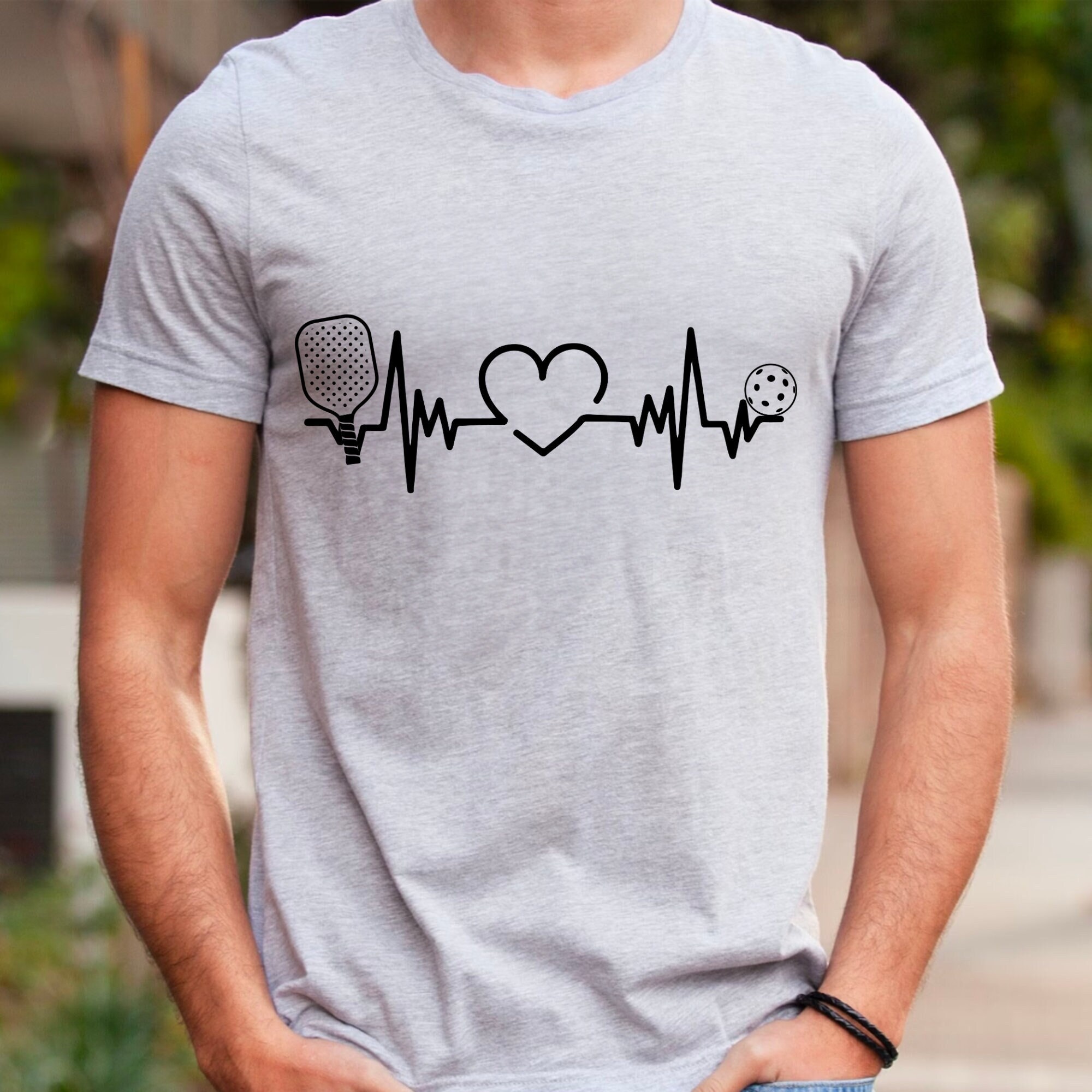 Pickleball Player Heartbeat Pulse T-Shirt - Unisex Gift For Women & Men, Fans, Casual Tee - View #5