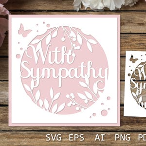 Avec carte de sympathie SVG, modèle de découpe de papier, carte de papier découpé