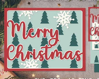 Festive Layered Christmas Card SVG | 3D Papercut Holiday Greeting | DIY Template for Cricut & Silhouette