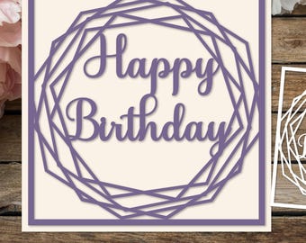 Wenskaarten Happy Birthday-kaart, Verjaardag Svg-papier gesneden