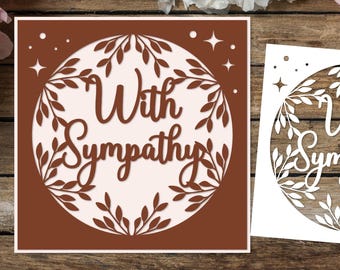 With Sympathy Card SVG | Paper Cutting Template | Paper Cut Card Design
