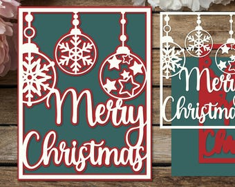 3D Layered Papercut Christmas Card: SVG Cut File Template (Digital Download)