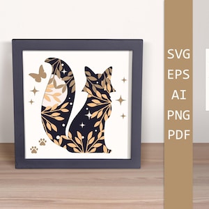 Renard Svg en papier découpé, Modèle en papier découpé Renard 3D, Animaux de la forêt