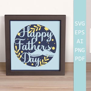 Carte de fête des pères SVG | Papier découpé en couches | Fichier de coupe Cricut & Silhouette