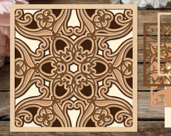 Mandala 3D SVG: Recorte en capas, Árbol de la Vida (Descarga digital)