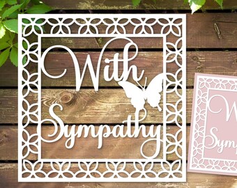 Tarjeta de condolencia SVG / Plantilla de corte de papel fácil para Cricut y Silhouette / Tarjeta de condolencia DIY