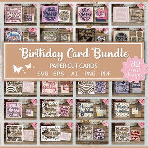 Best Sellers - 32 Best Birthday Paper cut cards Big Bundle, Paper cutting SVG Layered papercut Bundle, 3D Shadow Box