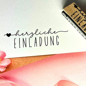 Stempel herzliche EINLADUNG | Hochzeit | Geburtstag | zur Party | Größe ca. 60x20mm