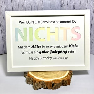 Geldgeschenk zum Geburtstag NICHTS im Bilderrahmen zum hinterlegen mit Geldscheinen Bild 7