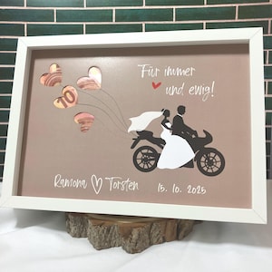 Geldgeschenk zur Bikerhochzeit | personalisiert | Wunscherfüller Hochzeit | individuelles Hochzeitsgeschenk für Motorradfahrer