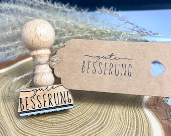 Stempel „gute BESSERUNG“ | Holzstempel für Selbstgemachtes | Größe ca. 40x20mm