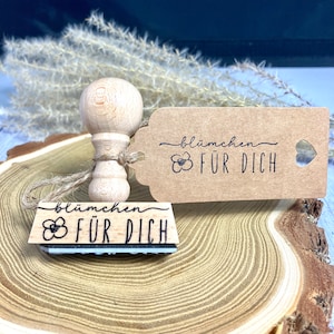 Stempel „Blümchen FÜR DICH“ | Holzstempel für einen Blumengruß | Größe ca. 55x20mm