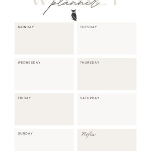 Simple Weekly Planner, Aesthetic Planner, Weekly Goals, Digital Planner, Minimal Digital Planner, Printable Planner, Goodnotes planner, cute