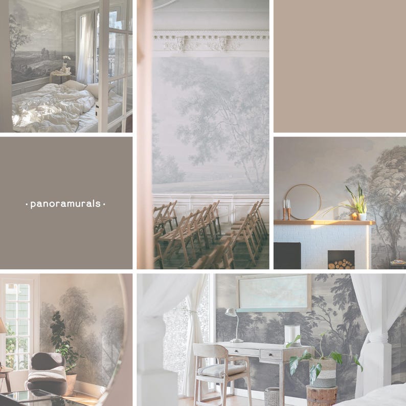 a collage of photos of a bedroom and living room