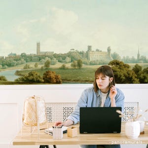 Old Castle Town Landscape Wallpaper Peel and Stick Removable Living Dining room Bedroom Self Adhesive Wall Sticker Decoration Art Mural 151