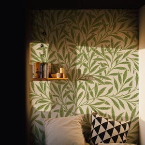 Willow pattern wallpaper, William Morris, Famous painting, Leaves wallpaper, Botanical print, Floral wallpaper, Tree 57
