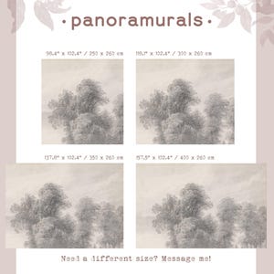 Forest Silhouette Moody Wallpaper Designs, Sketched Trees Aesthetic Nursery Wall Mural 08 image 3