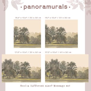 Vintage countryside decor, Tree landscape wallpaper, Pastoral wall art, Classic countryside mural 101 image 3