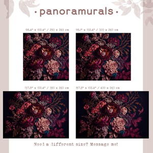 Magnificent flowers wallpaper for moody interiors, Dark removable floral wall decor 48 image 3