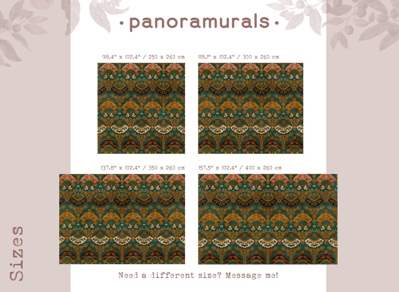 Japanese Art Decor Wallpaper Dark Glamour Wall Decor 45 Etsy