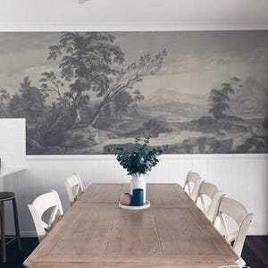 Moody Forest Panoramic Wallpaper For Rustic And Cozy Interiors, Removable Wall Decor 05