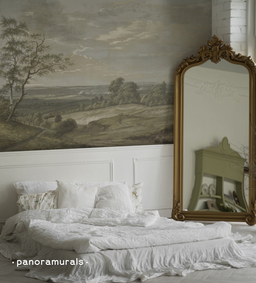 Pastoral Landscape Removable Wallpaper, Rustic Scenic Wall Mural 60 - Etsy