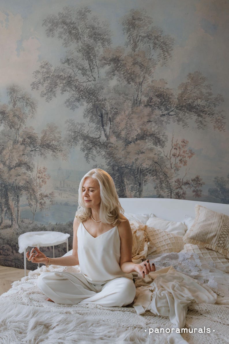 Buy Vintage Tree Wallpaper, Antique Wall Mural, Watercolor Landscape