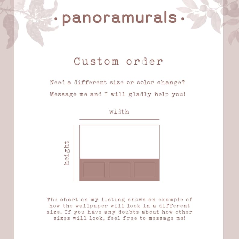 a picture of a panoramusal with the words, custom order, and