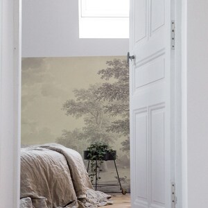 Enchanting Forest Wallpaper Murals, Subtle Landscape Easy Removable Wall Decal 35