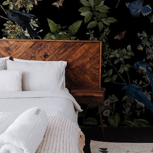 Dark Floral Peel And Stick Wall Mural, Witchy Botanical Temporary Wallpaper For Walls 36