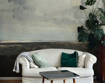 Moody Cloud Wallpaper For Nature-Themed Design Sky Mural, Peel And Stick Nursery Painting 63