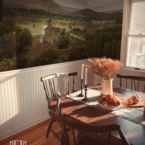 Panoramic French Provance Customizable Removable Wallpaper For Bedroom 25
