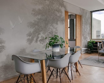 Timeless Sepia Wallpaper Patterns, Scenic painting, Nostalgic Customizable Removable Mural For Bedroom 39
