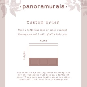 a picture of a panoramusal with the words, custom order, and