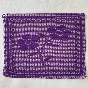 Filet Crochet Flower Doily Pattern, Filet Crochet PDF Pattern, Flower Filet Crochet Pattern, Filet Crochet Tapestries