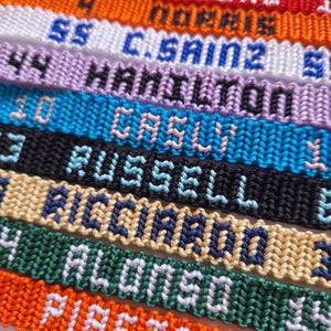 Macrame bracelets inspired by Formula 1 drivers | F1 bracelet | unisex | Leclerc Norris Hamilton Colapinto Russell Antonelli... image 3