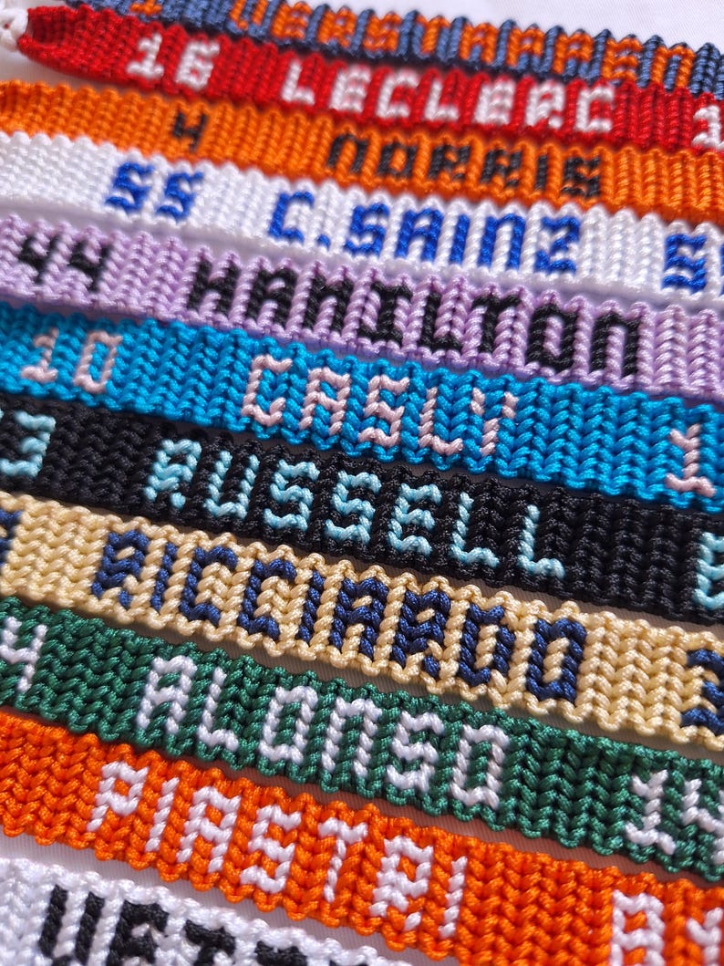 Macrame bracelets inspired by Formula 1 drivers | F1 bracelet | unisex | Leclerc Norris Hamilton Colapinto Russell Antonelli... image 3