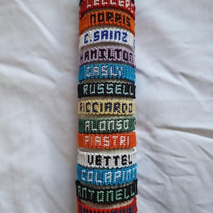 Macrame bracelets inspired by Formula 1 drivers | F1 bracelet | unisex | Leclerc Norris Hamilton Colapinto Russell Antonelli... image 4