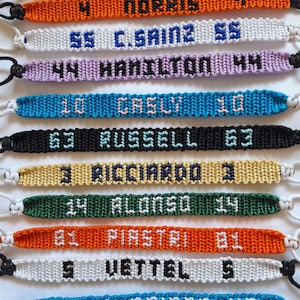 Macrame bracelets inspired by Formula 1 drivers | F1 bracelet | unisex | Leclerc Norris Hamilton Colapinto Russell Antonelli... image 11