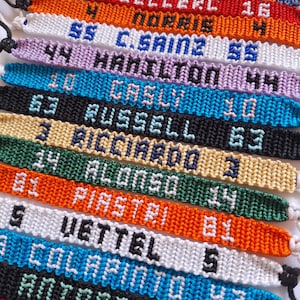 Macrame bracelets inspired by Formula 1 drivers | F1 bracelet | unisex | Leclerc Norris Hamilton Colapinto Russell Antonelli... image 2