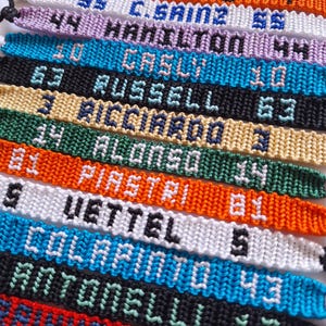Macrame bracelets inspired by Formula 1 drivers | F1 bracelet | unisex | Leclerc Norris Hamilton Colapinto Russell Antonelli... image 9