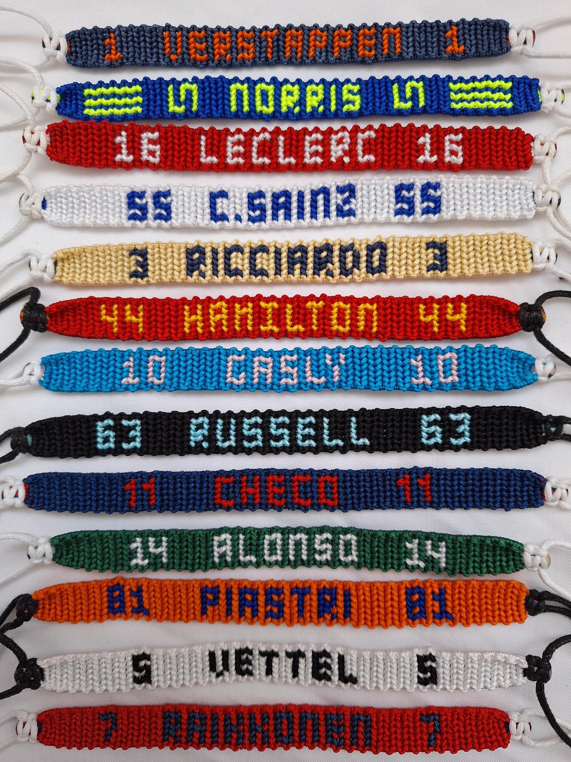 Macrame bracelets inspired by Formula 1 drivers | F1 bracelet | unisex