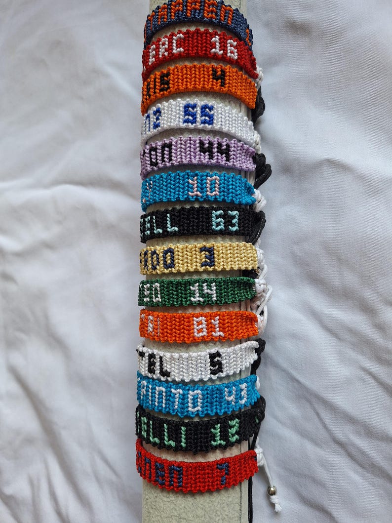 Macrame bracelets inspired by Formula 1 drivers | F1 bracelet | unisex | Leclerc Norris Hamilton Colapinto Russell Antonelli... image 6