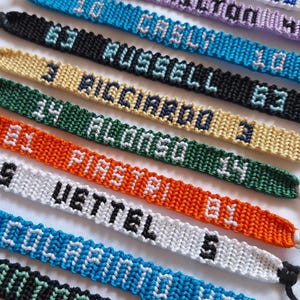 Macrame bracelets inspired by Formula 1 drivers | F1 bracelet | unisex | Leclerc Norris Hamilton Colapinto Russell Antonelli... image 10