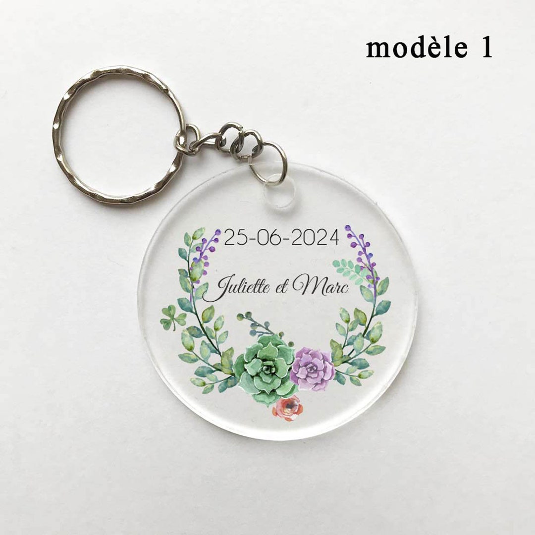 KAIX Lot De 12 Porte-clés Avec étiquettes De Remerciement Et Sacs En Organza Blanc Pour Fête D'anniversaire, Fête Prénatale, Vacances