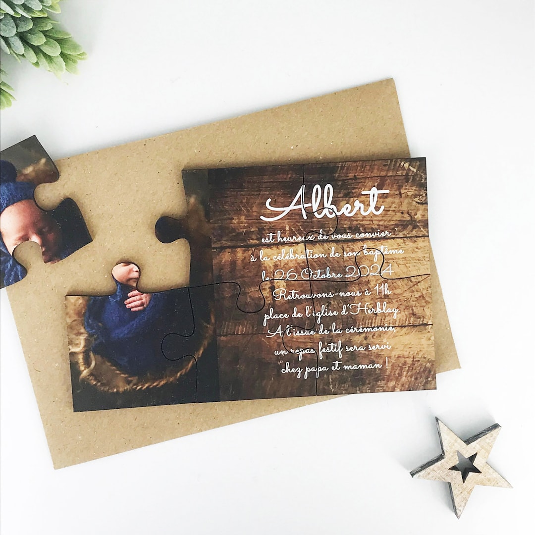 Houten Puzzel Voor Uitnodiging Voor Een Bruiloft Doop Verjaardag Of houten-puzzel-voor-uitnodiging-voor-een-bruiloft-doop-verjaardag-of