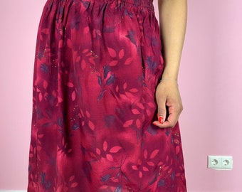 Jupe midi en viscose vintage